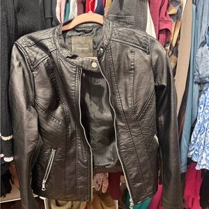 Maurices Quilted Black Leather Jacket